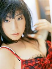 Luscious gravure idol with soft plump boobs in tight lingerie