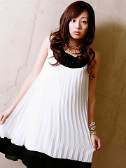 Jun Natsukawa looks adorbale in her short black and white dress