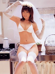 Two stacked and flirtatious gravure idol babes in white lingerie